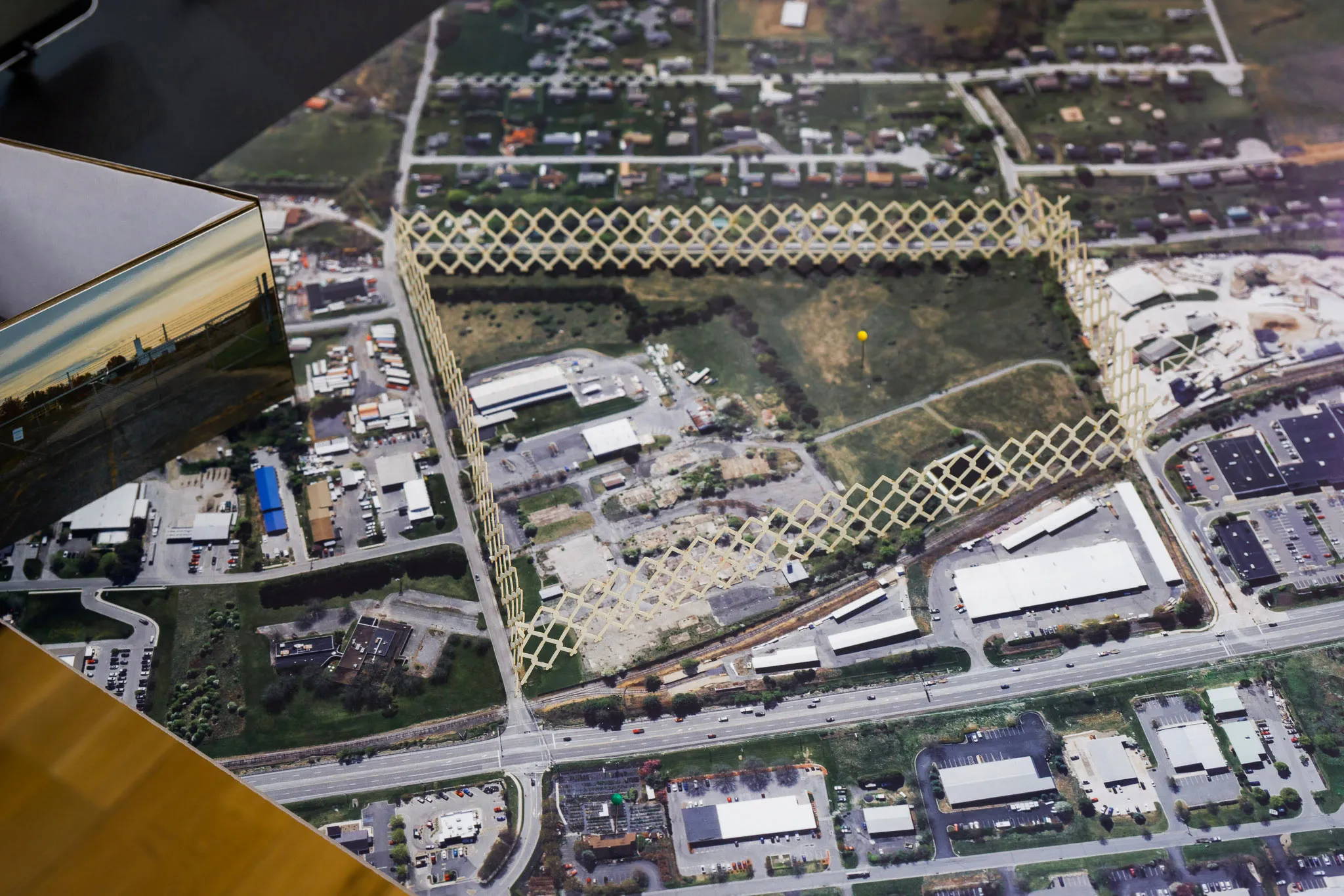 Close-up of the fence around the site