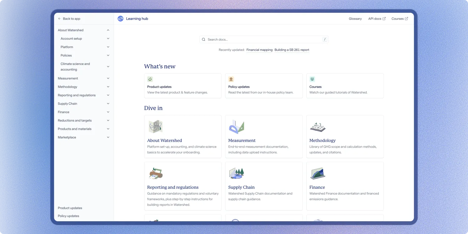 Watershed Learning Hub screenshot